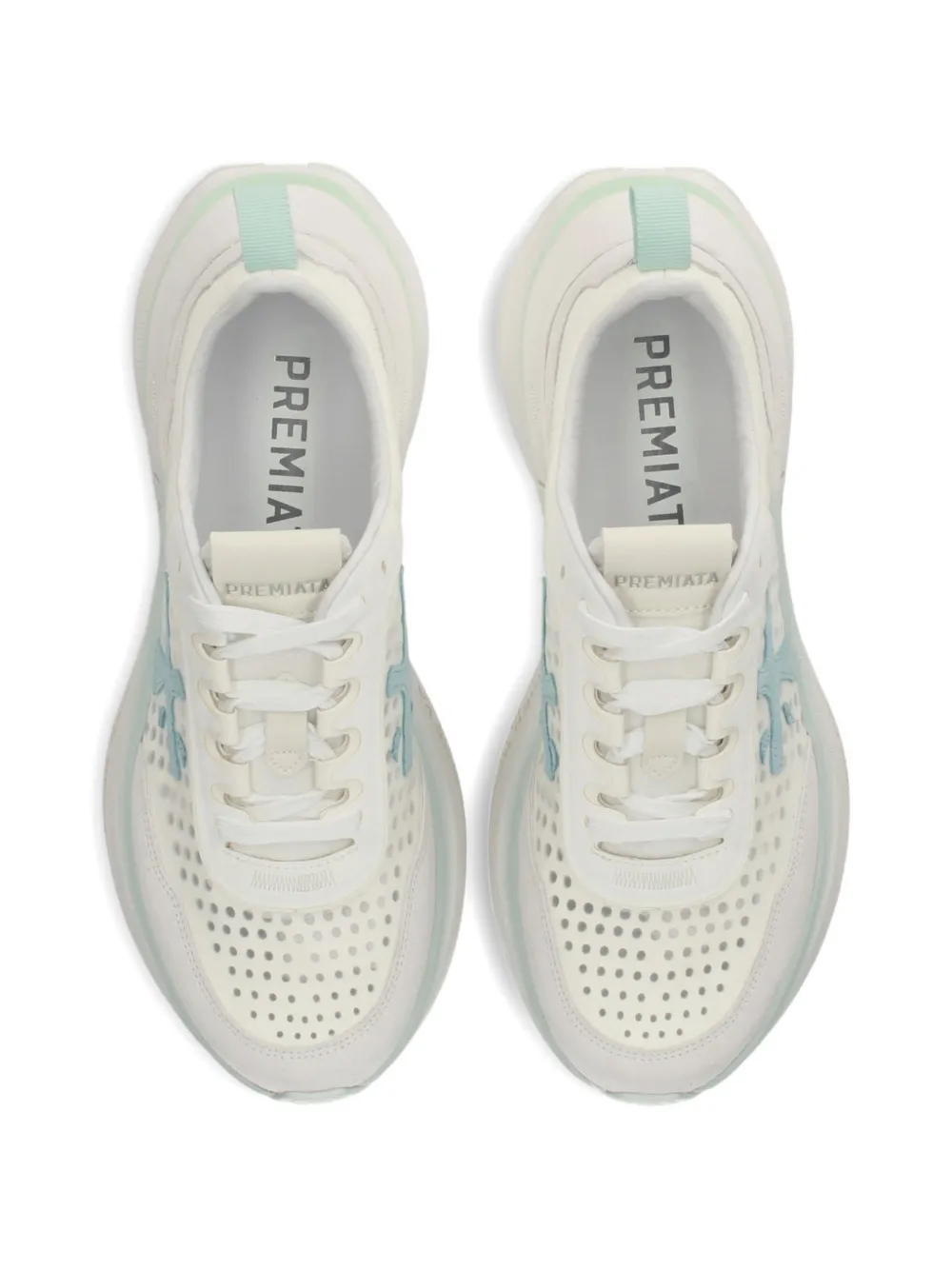 Premiata perforated-detail sneakers Wit