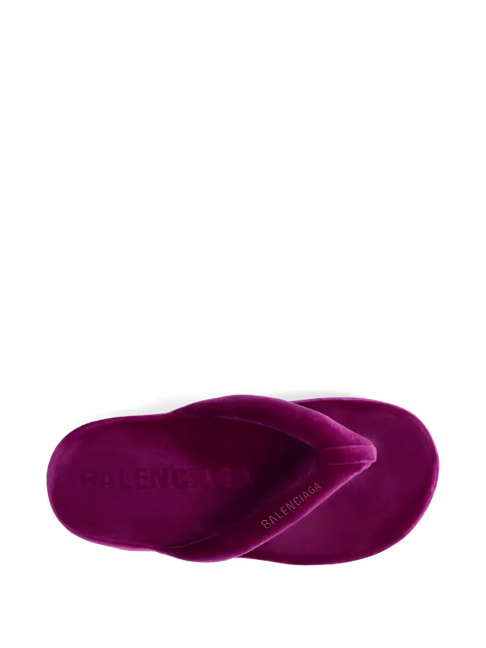 Balenciaga Jet Lag Thong velvet platform flip-flops Paars