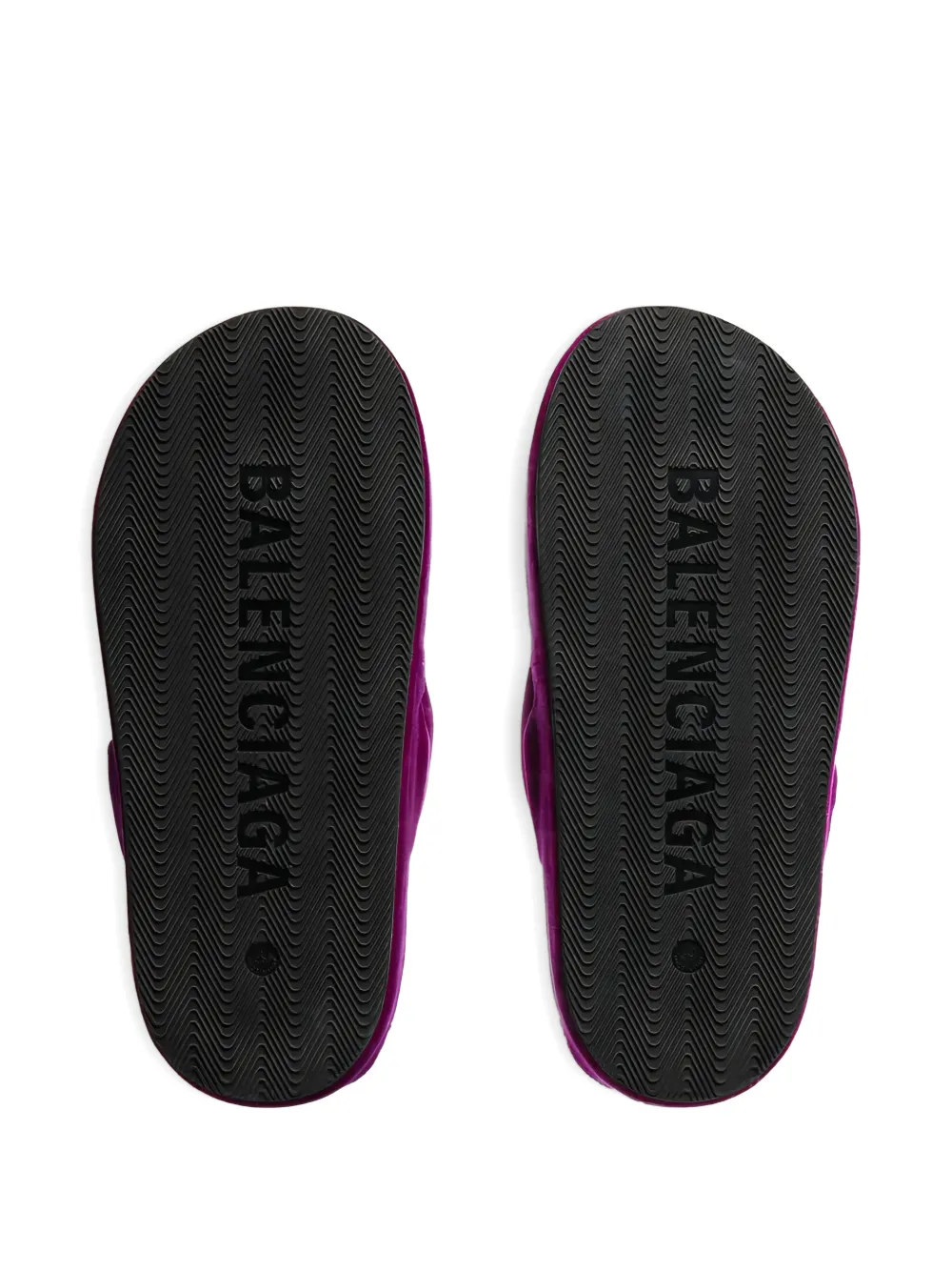 Balenciaga Jet Lag Thong velvet platform flip-flops Paars