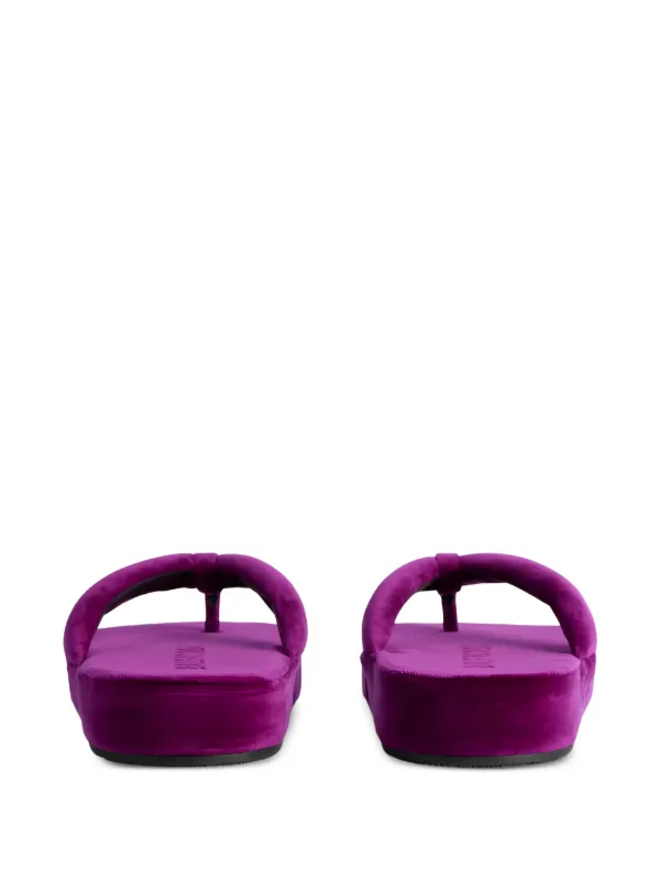 Balenciaga Jet Lag Thong Velvet Platform flip-flops | Purple