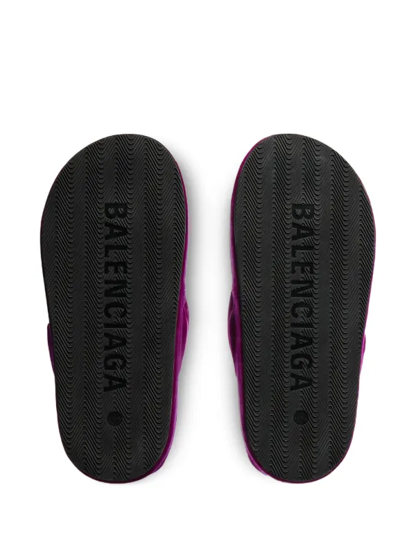 BALENCIAGA スウェード　サンダル Balenciaga Jet Lag Thong Velvet Platform flip-flops | Purple
