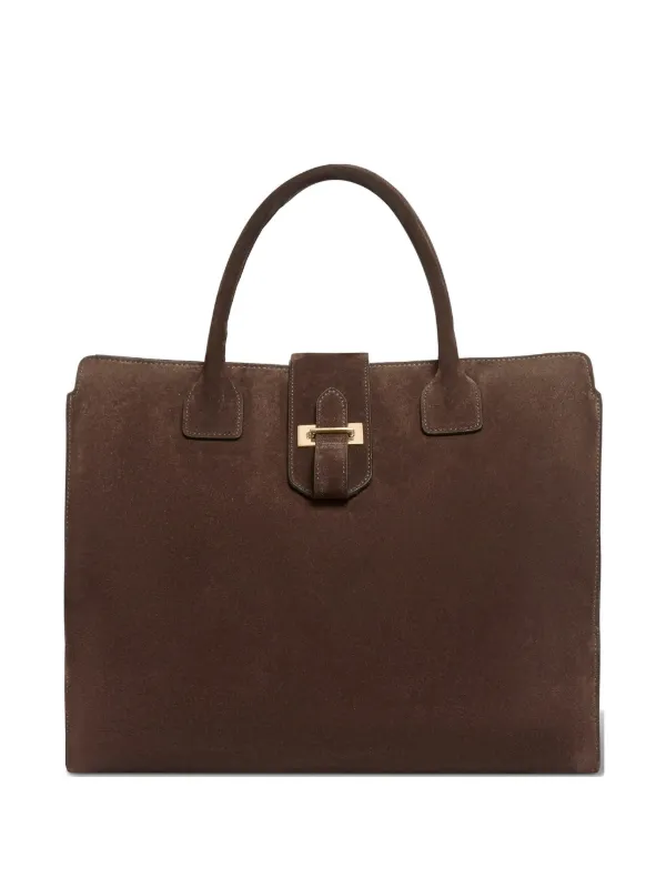 Nili Lotan Lou Suede Tote Bag in Brown