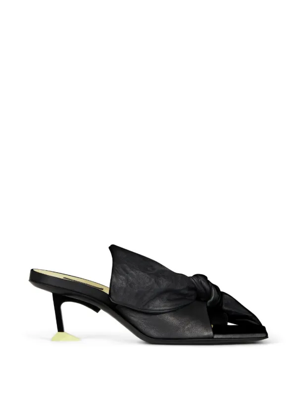 Givenchy Boudoir Heeled Mules in Nappa Leather with Bow in Black