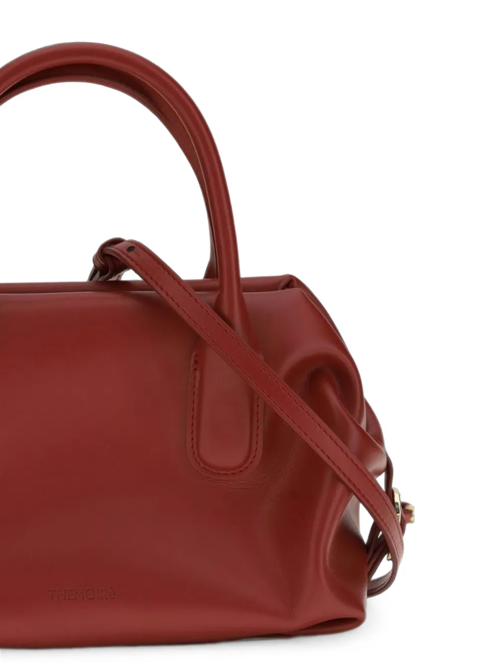 Themoirè Shopper met dubbele handgreep en logo-reliëf Rood