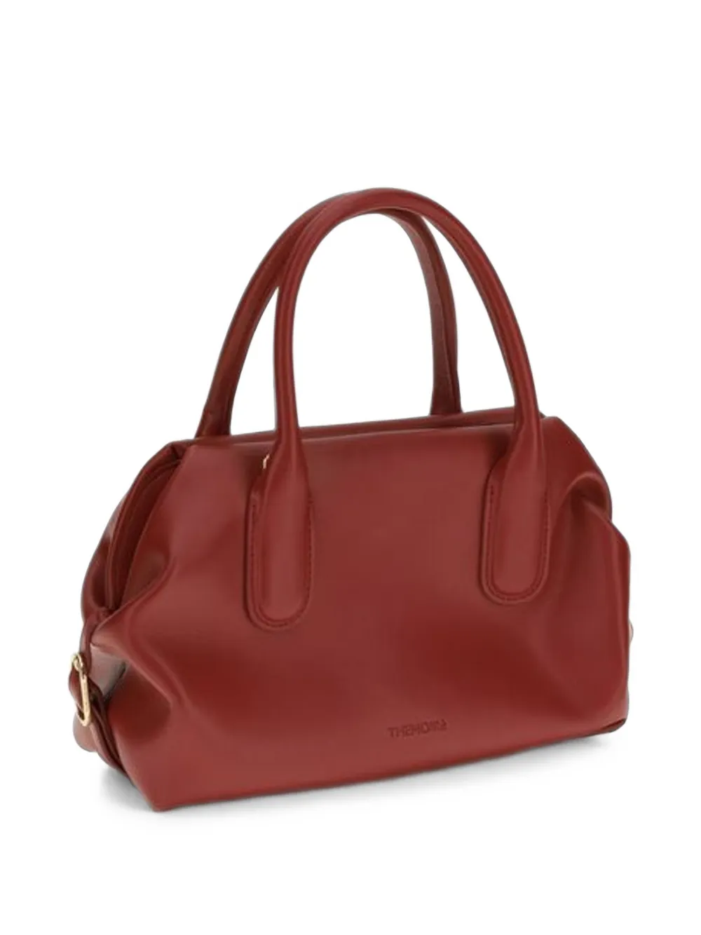 Themoirè Shopper met dubbele handgreep en logo-reliëf Rood