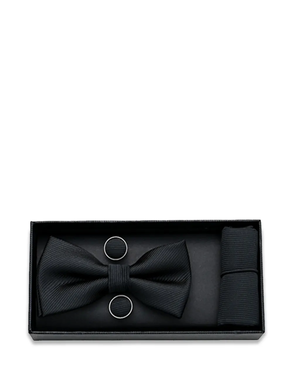 Moustache cufflinks bow tie set - Schwarz