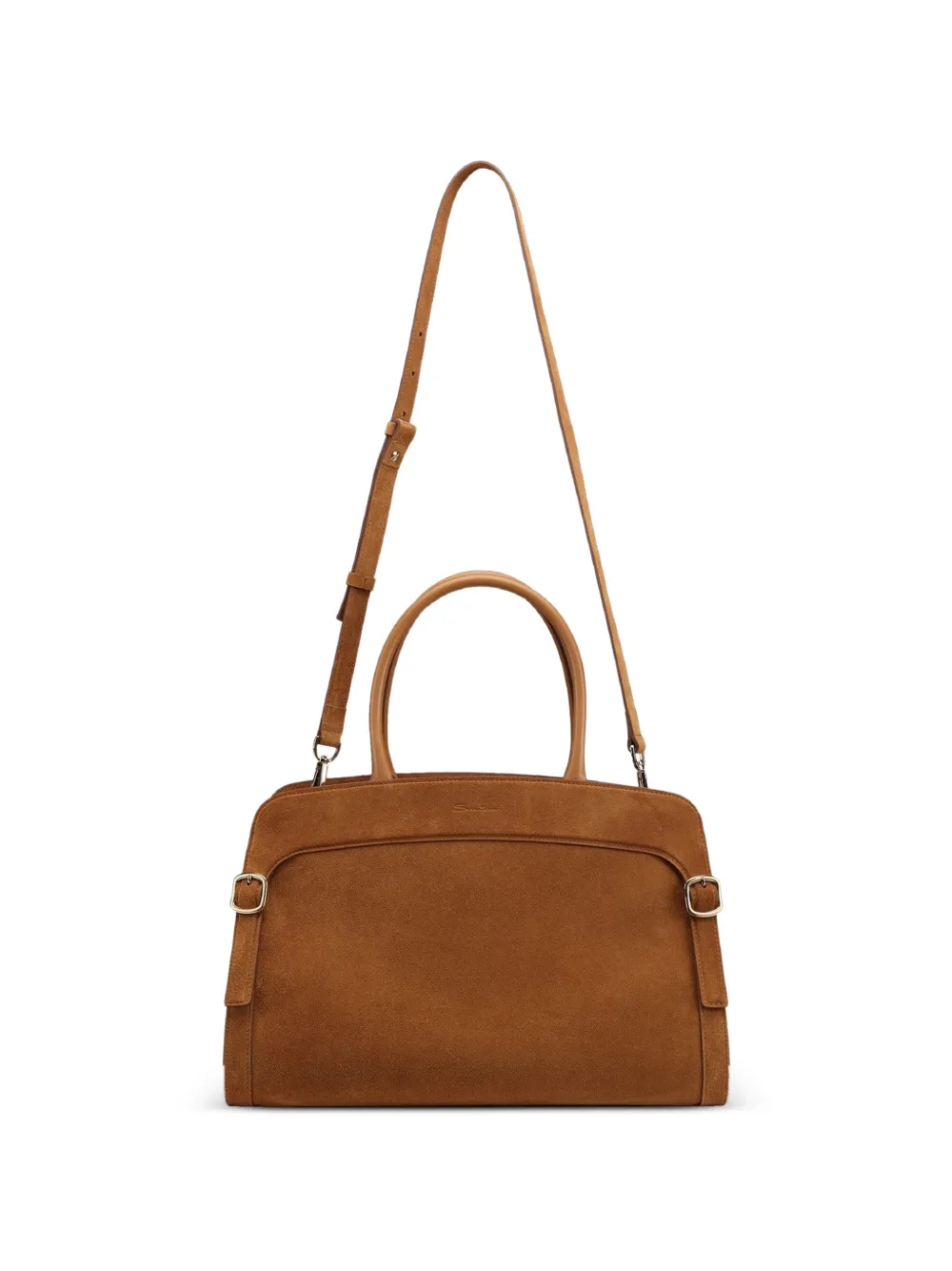 Santoni Suède schoudertas Bruin