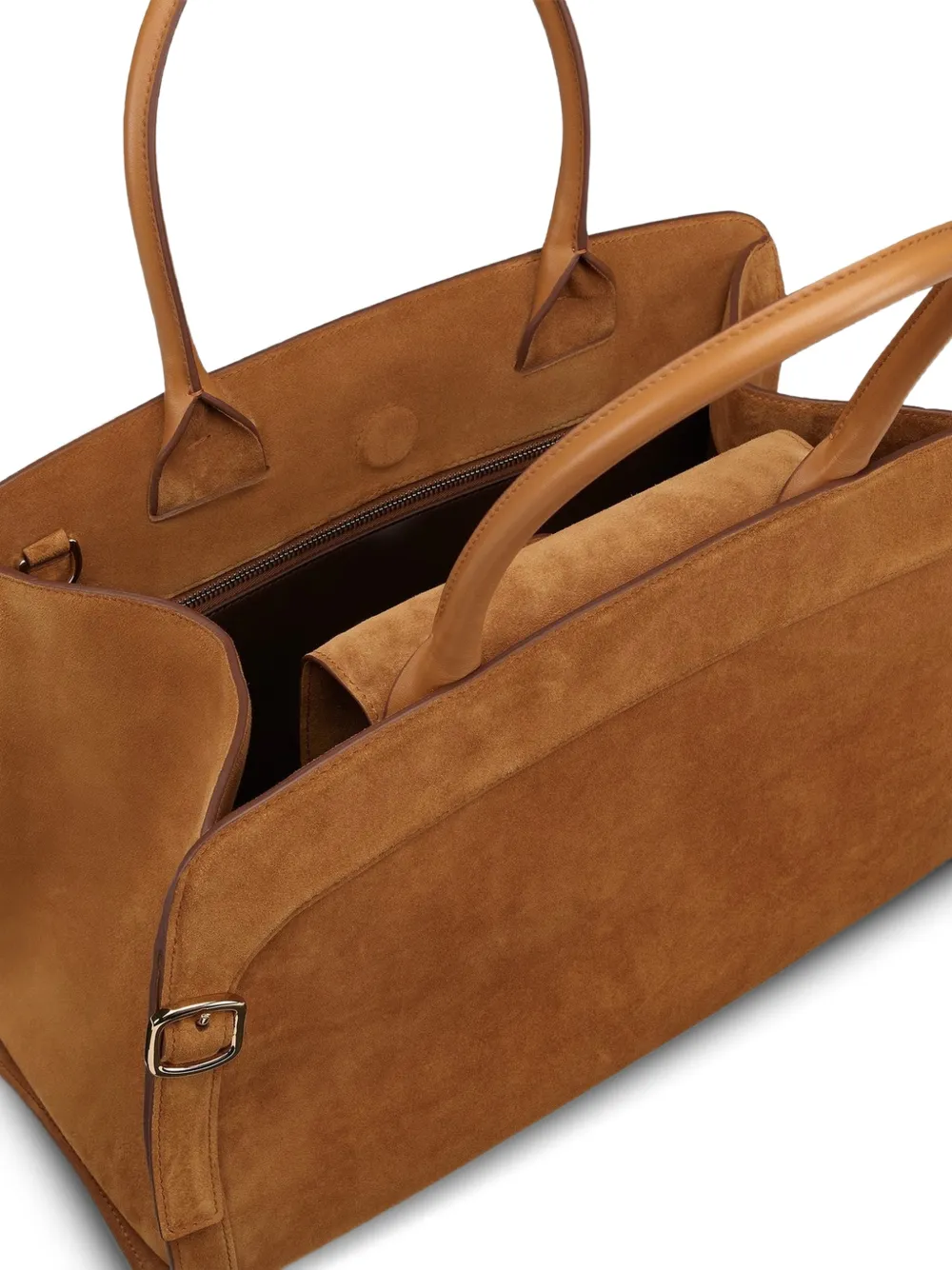 Santoni Suède schoudertas Bruin