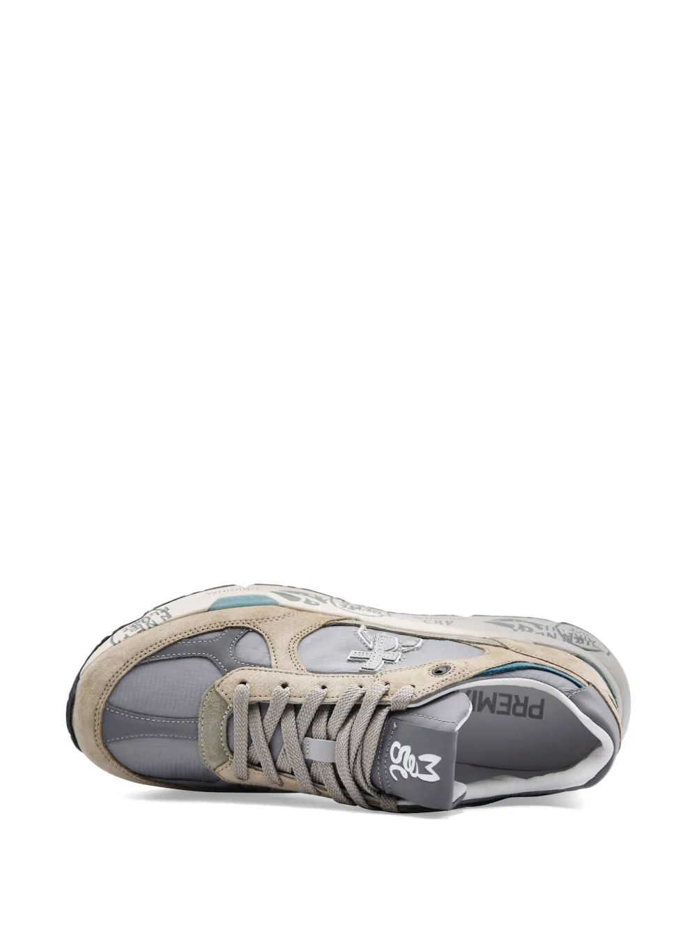 Premiata Mase 25 logo-patch panelled sneakers Beige