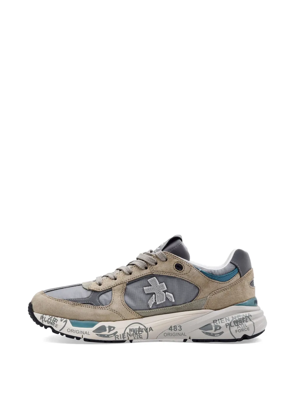 Premiata Mase 25 logo-patch panelled sneakers Beige