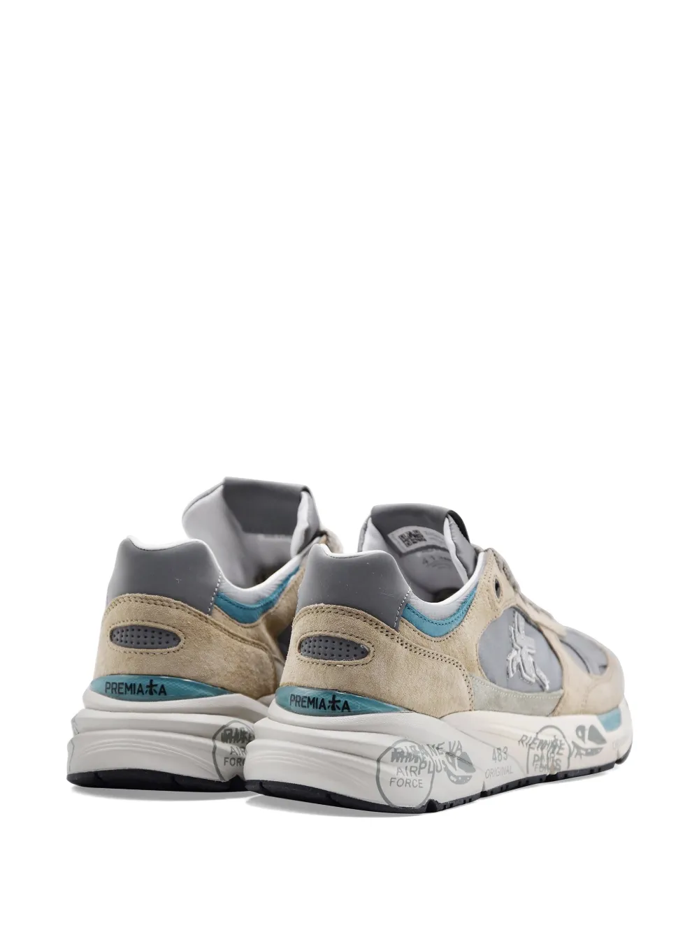 Premiata Mase 25 logo-patch panelled sneakers Beige