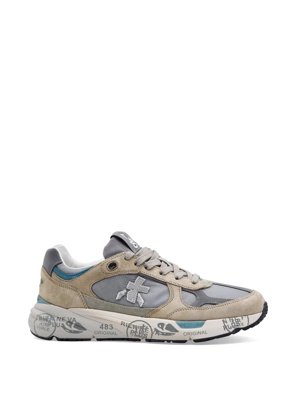 Premiata Mase 25 logo-patch panelled sneakers Beige