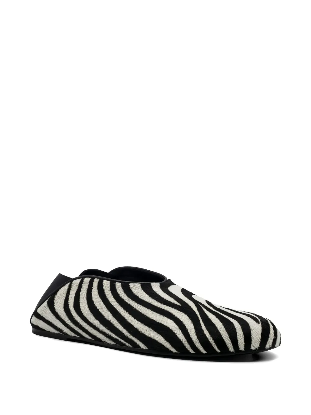 GIABORGHINI Granny zebra-print mules Wit