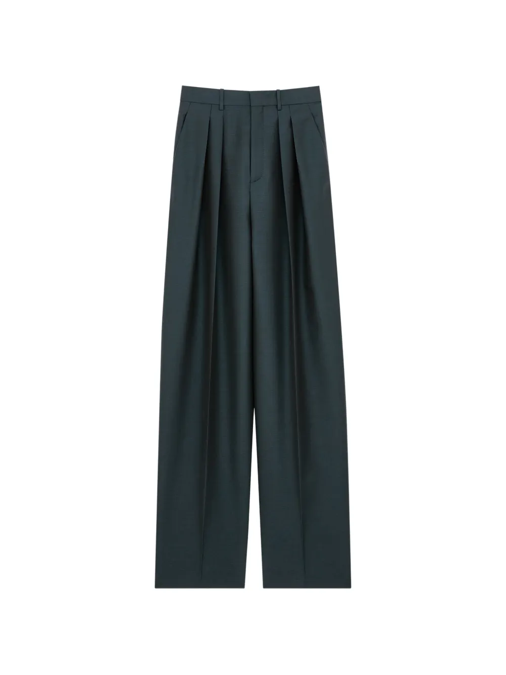 Saint Laurent pleated wide-leg trousers - Grün