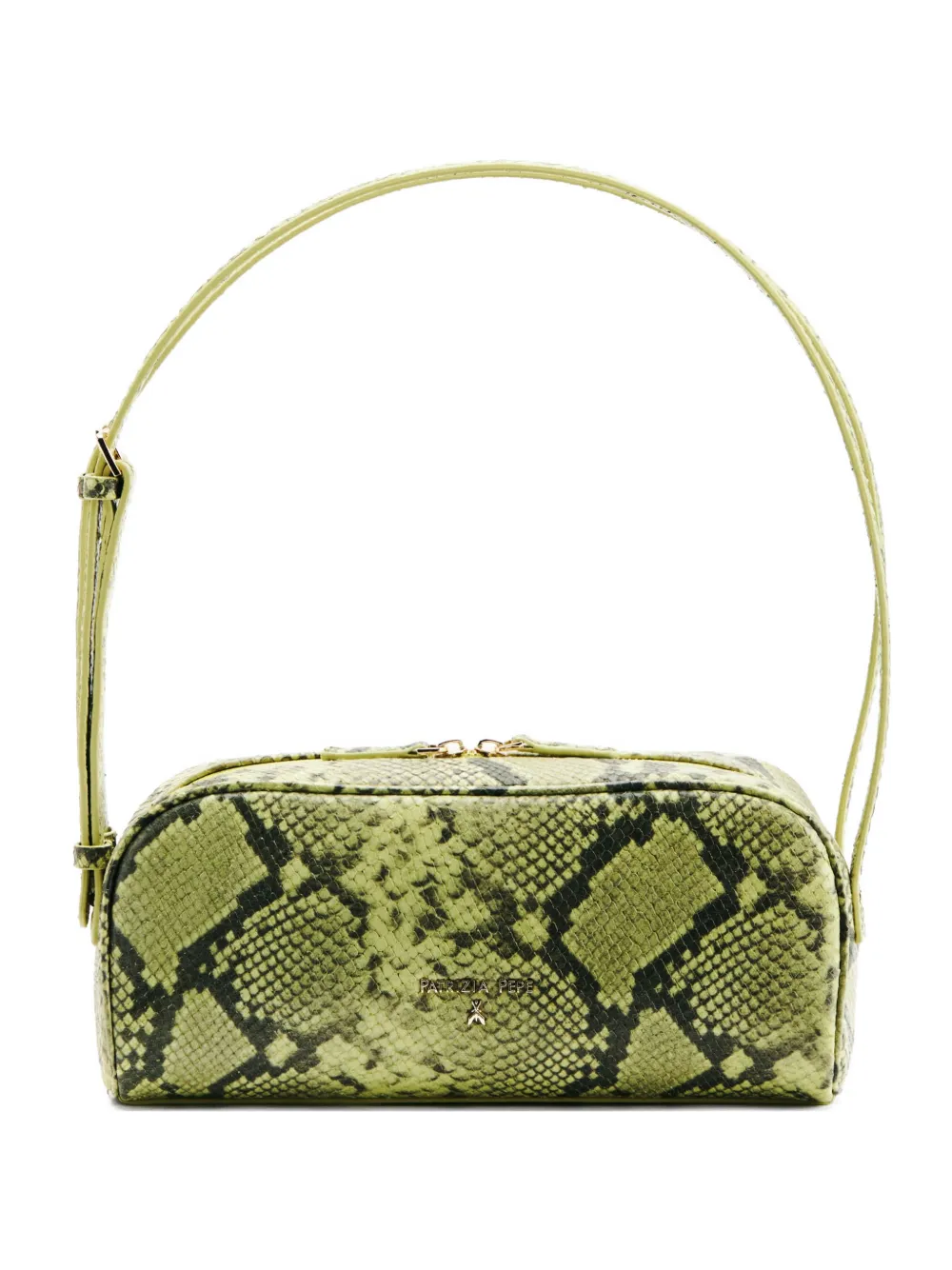 Patrizia Pepe python-print leather shoulder bag - Verde
