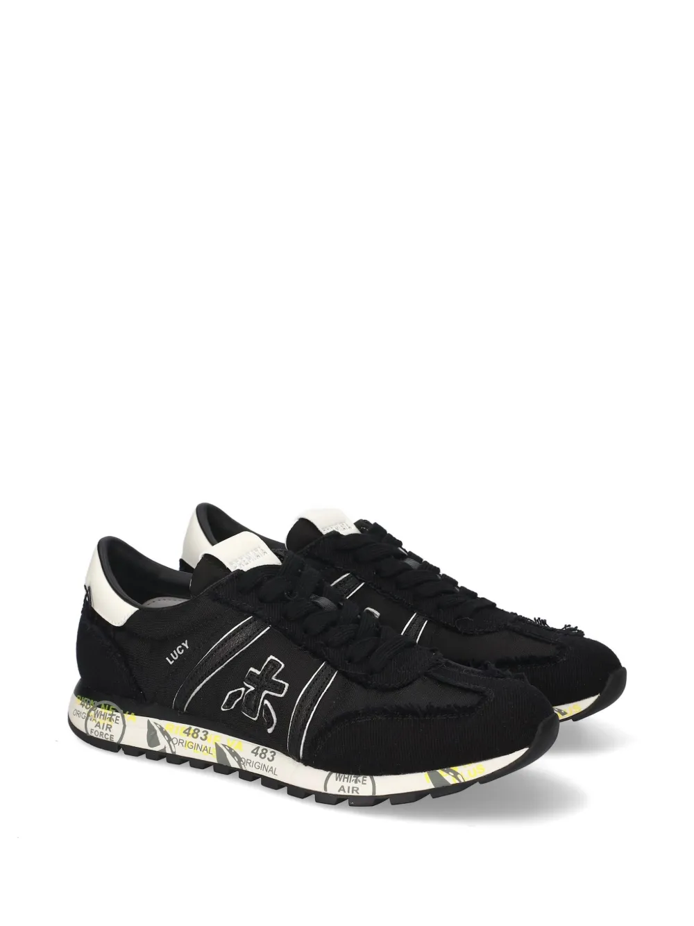 Premiata Lucy panelled sneakers Zwart
