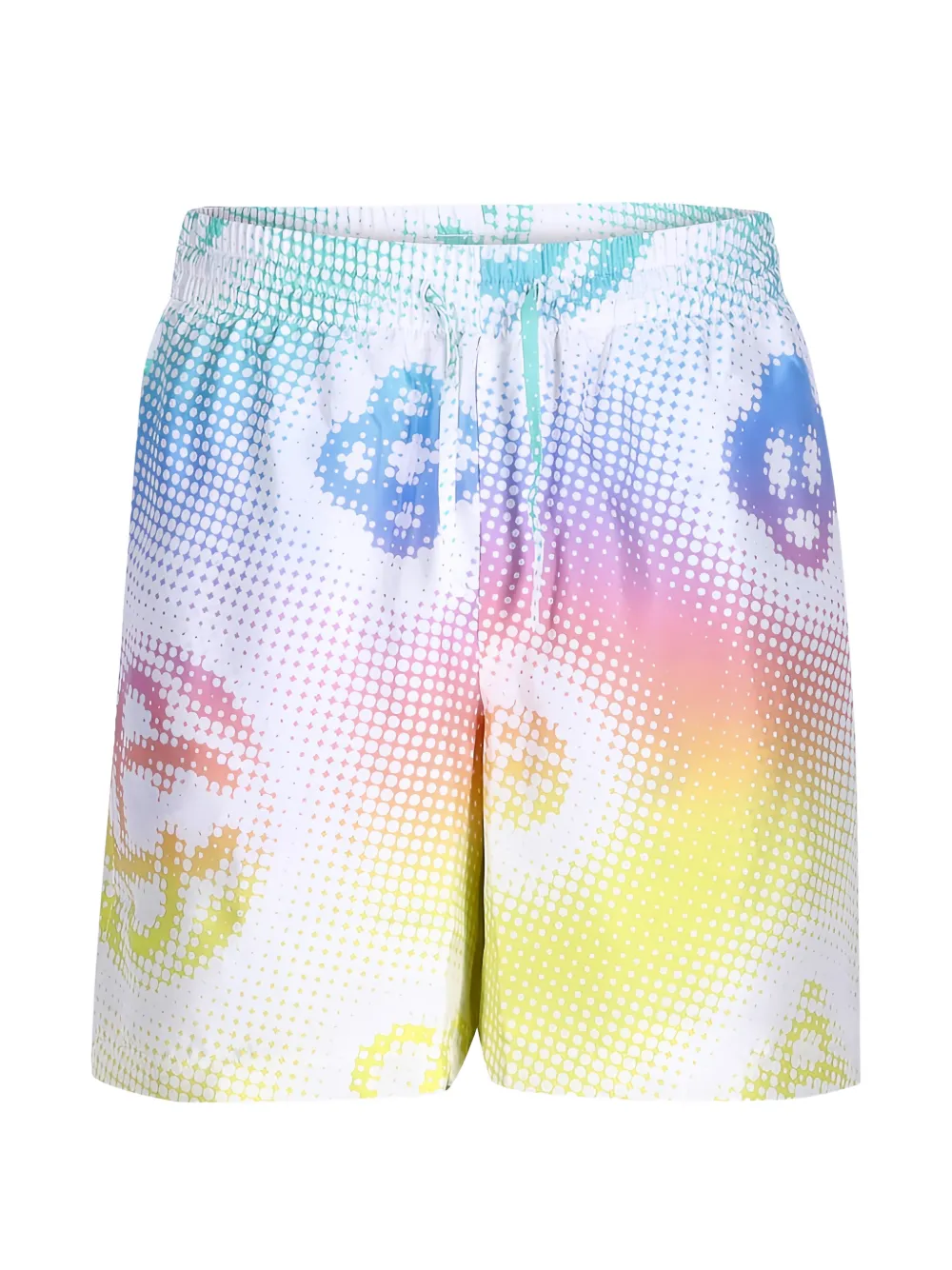 Casablanca halftone logo silk shorts - Bianco
