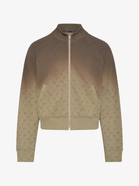 Marine Serre Moon-print zip-up sweater