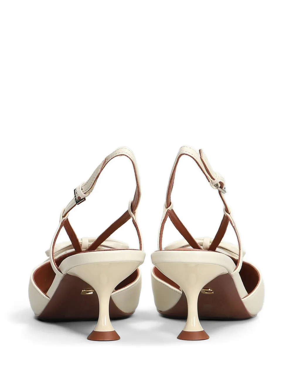 Lola Cruz Audrey bow-detail slingback pumps Beige