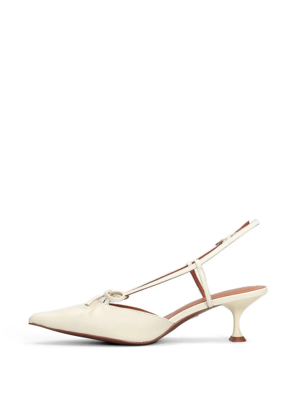 Lola Cruz Audrey bow-detail slingback pumps Beige