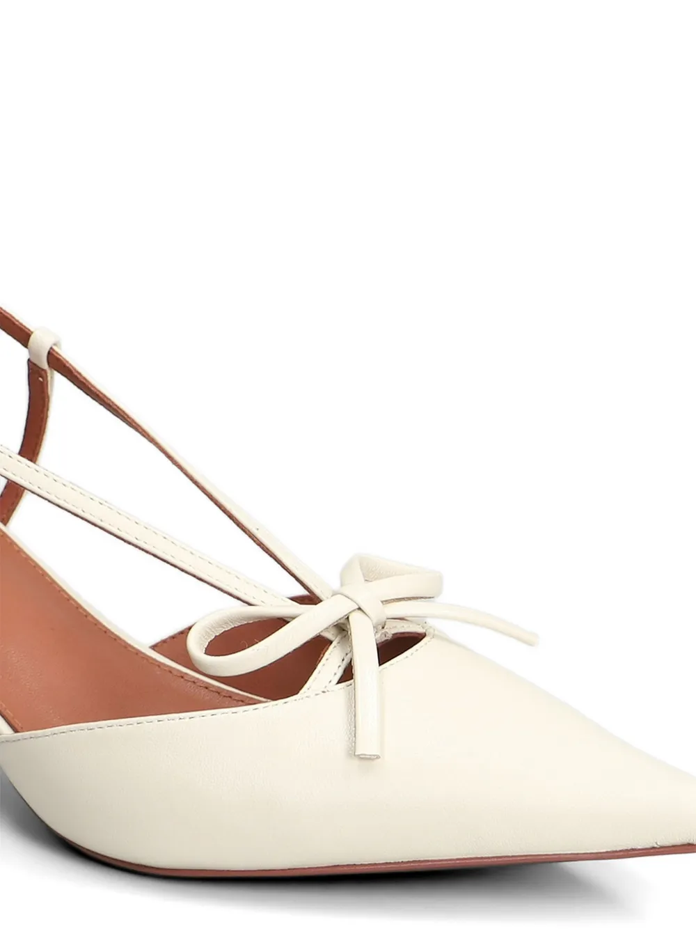 Lola Cruz Audrey bow-detail slingback pumps Beige