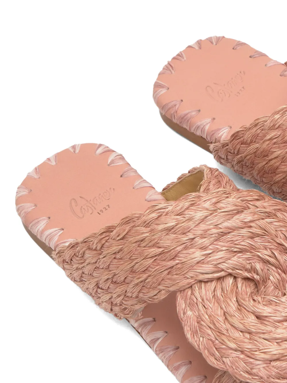 Castañer braided crossover-strap flat sandals Roze