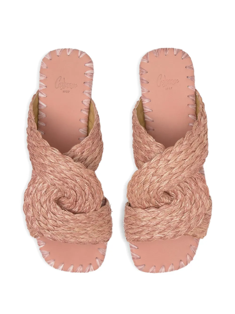Castañer braided crossover-strap flat sandals Roze
