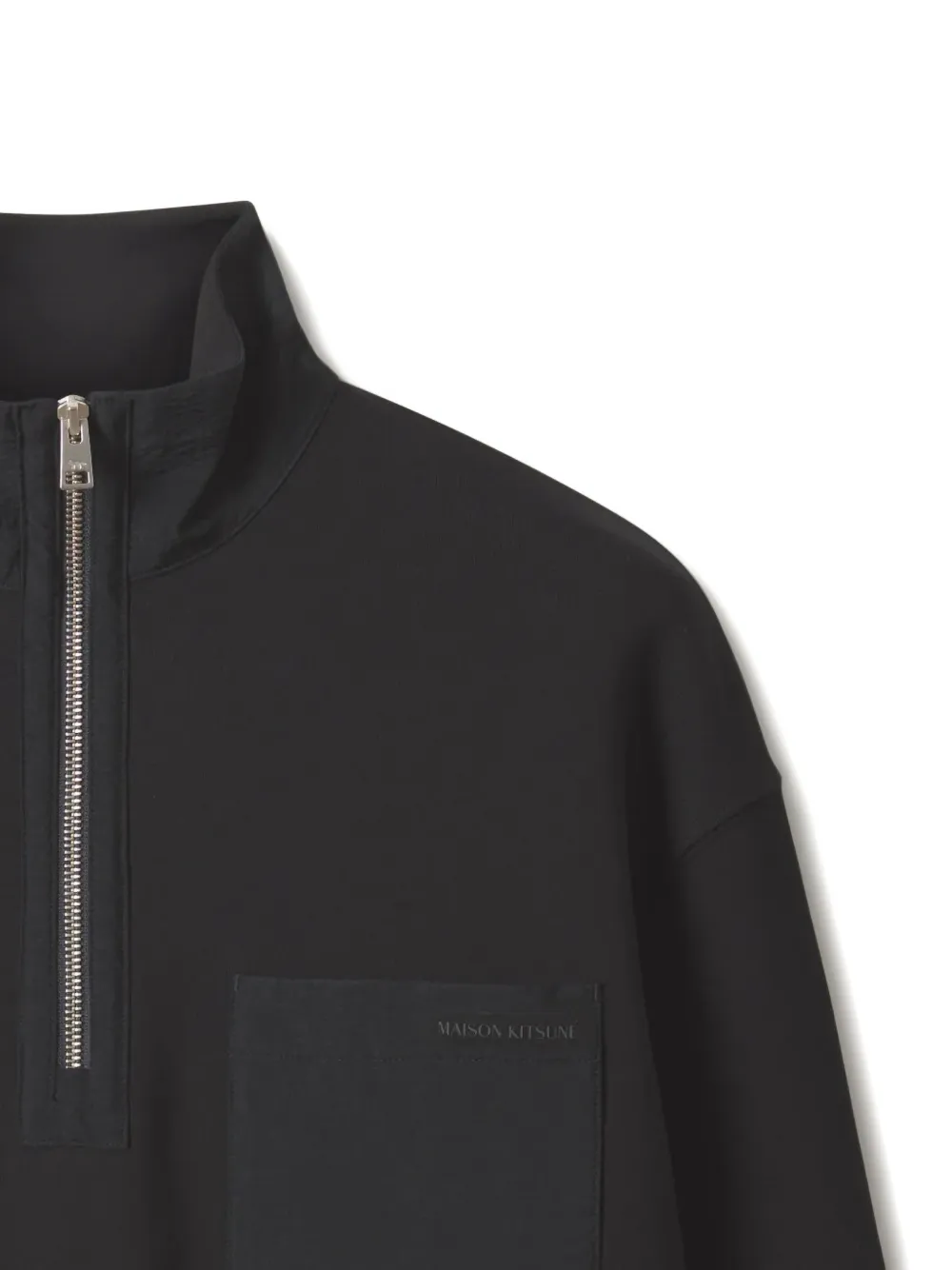 Maison Kitsuné Trui met halve rits en nylon zak Zwart
