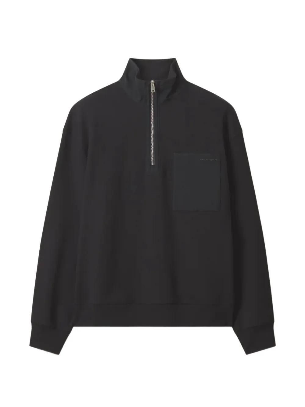 Maison Kitsuné 하프 지퍼 나일론 포켓 스웨터 | 블랙 | Image 1