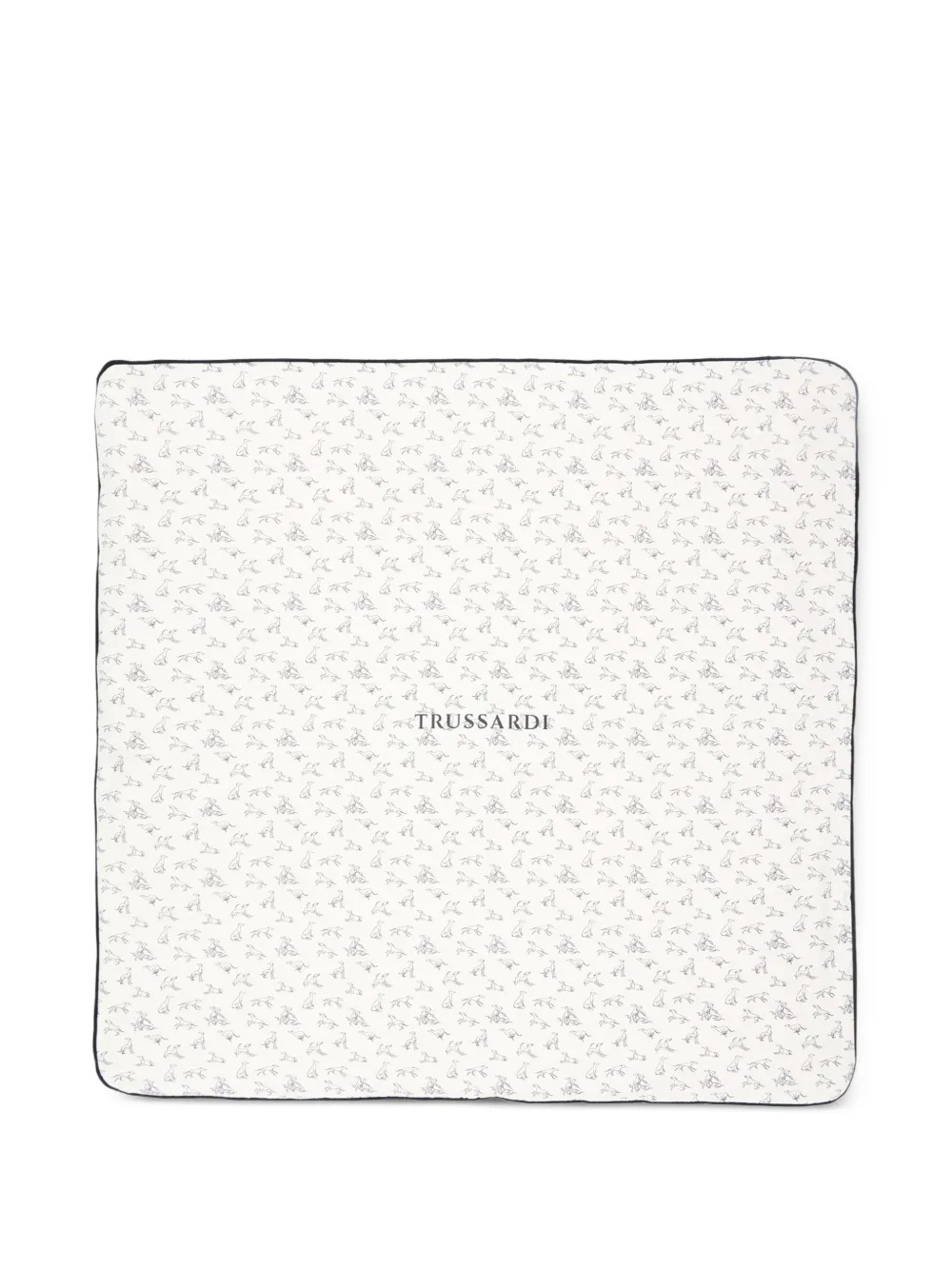 TRUSSARDI JUNIOR logo-print piped blanket - Bianco