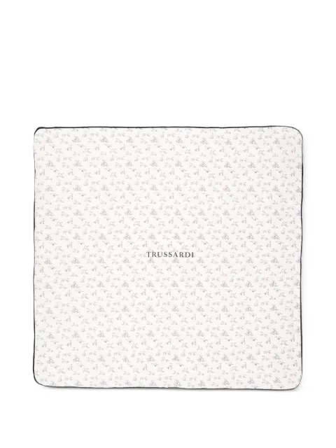 TRUSSARDI JUNIOR logo-print piped blanket