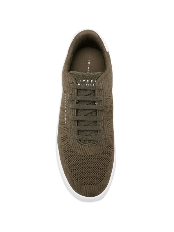 Tommy Hilfiger Suede Leather Sneakers Mens Shoes Trainers Green 11.5 Tommy Hilfiger Basket retro runner sneakers in green | ASOS main image 3