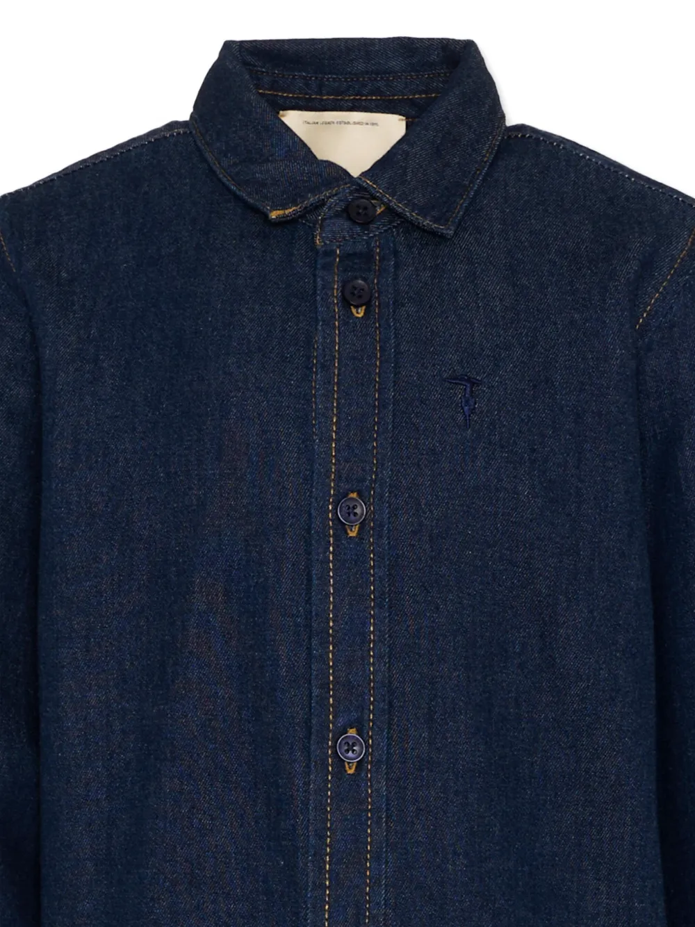 TRUSSARDI JUNIOR Spijkershirt met geborduurd logo Blauw