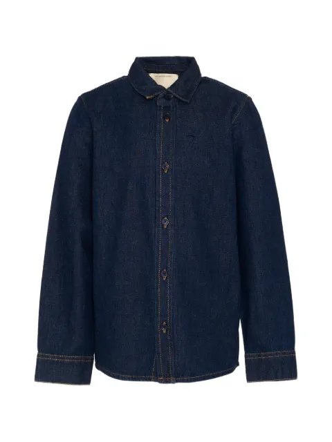 TRUSSARDI JUNIOR logo-embroidered denim shirt