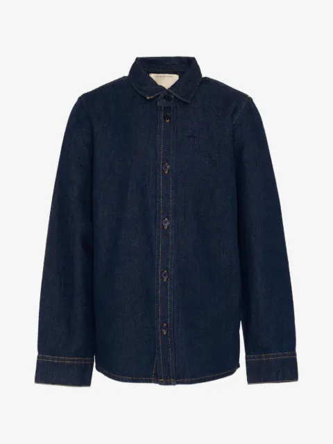 TRUSSARDI JUNIOR camisa de mezclilla con logo bordado