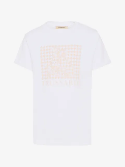 TRUSSARDI JUNIOR playera con logo estampado y motivo de cuadros