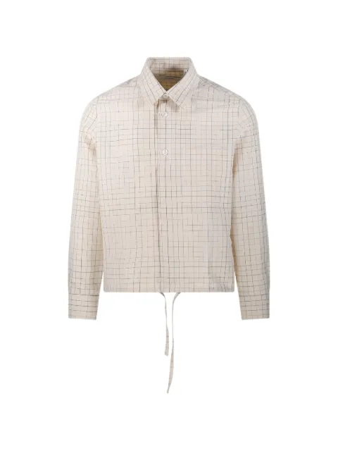 Lardini check-pattern drawstring-hem shirt