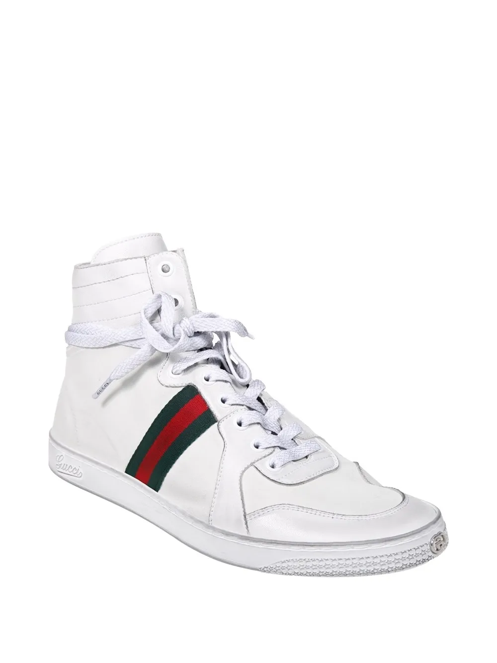 Gucci Web-stripe high-top sneakers Wit