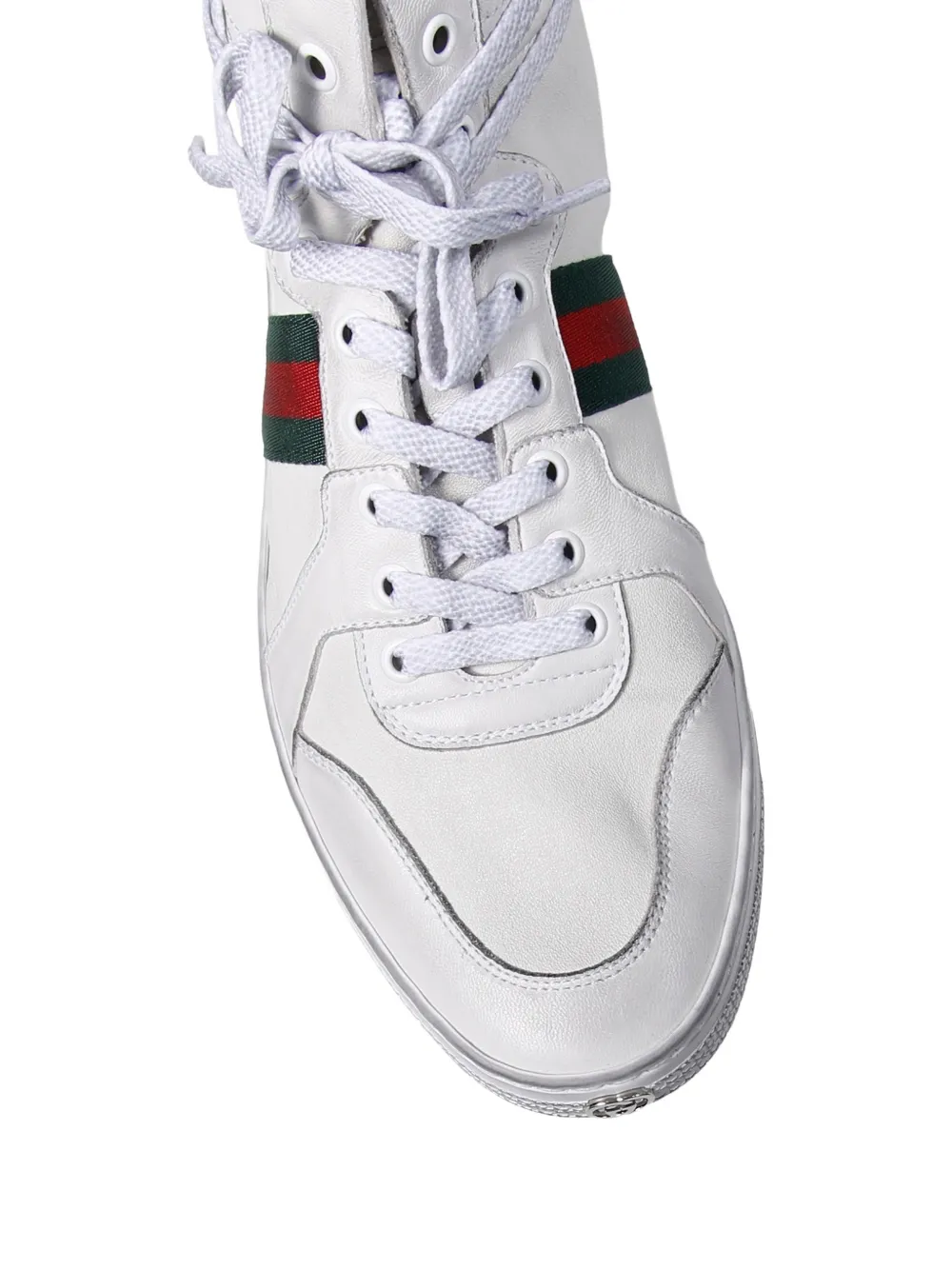 Gucci Web-stripe high-top sneakers Wit
