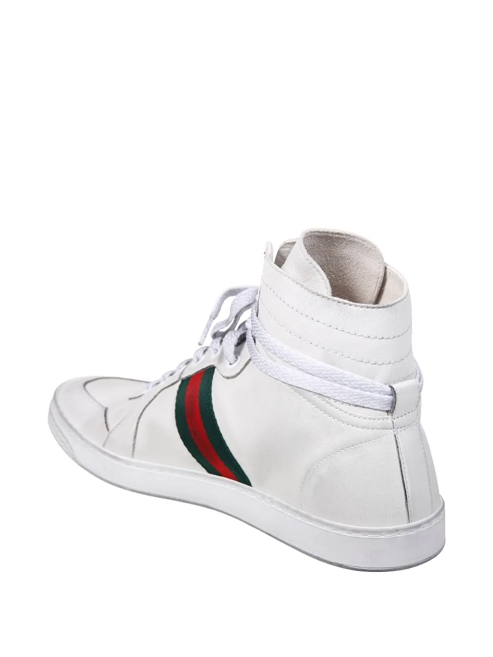 Gucci Web-stripe high-top sneakers Wit