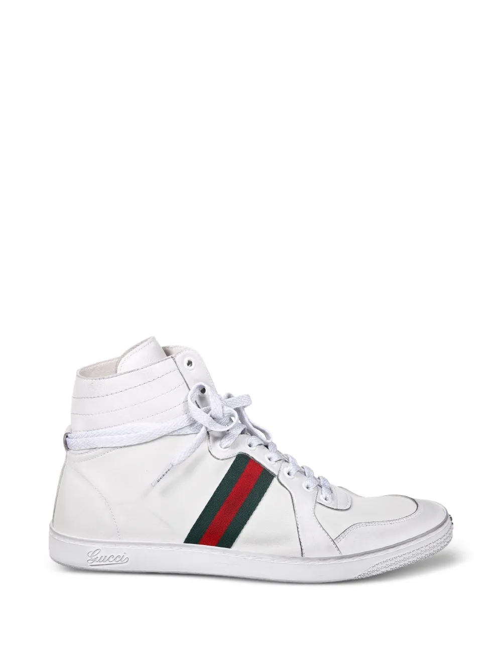 Gucci Web-stripe high-top sneakers - Weiß