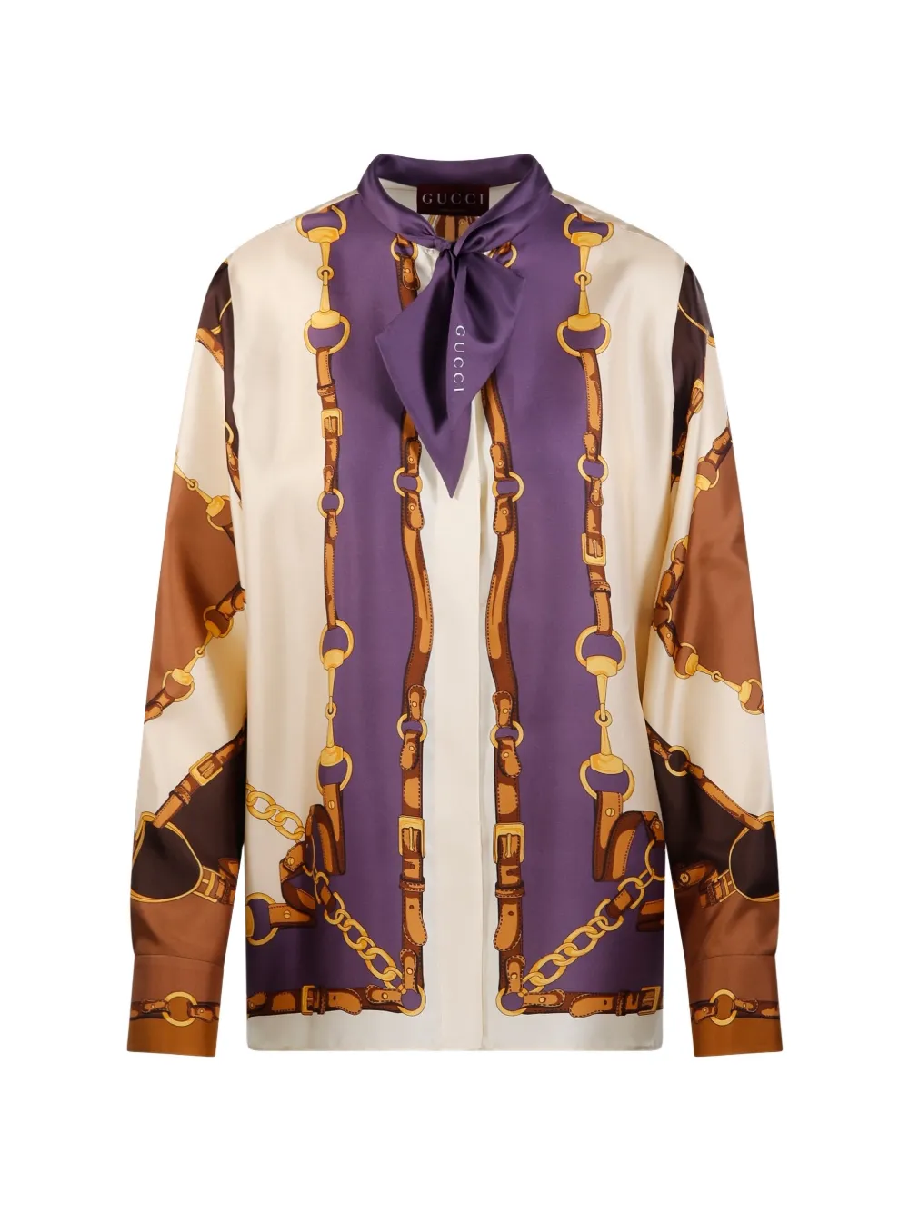 Gucci printed silk till shirt - Neutrals