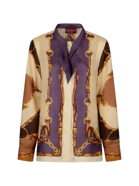 Gucci printed silk twill blouse