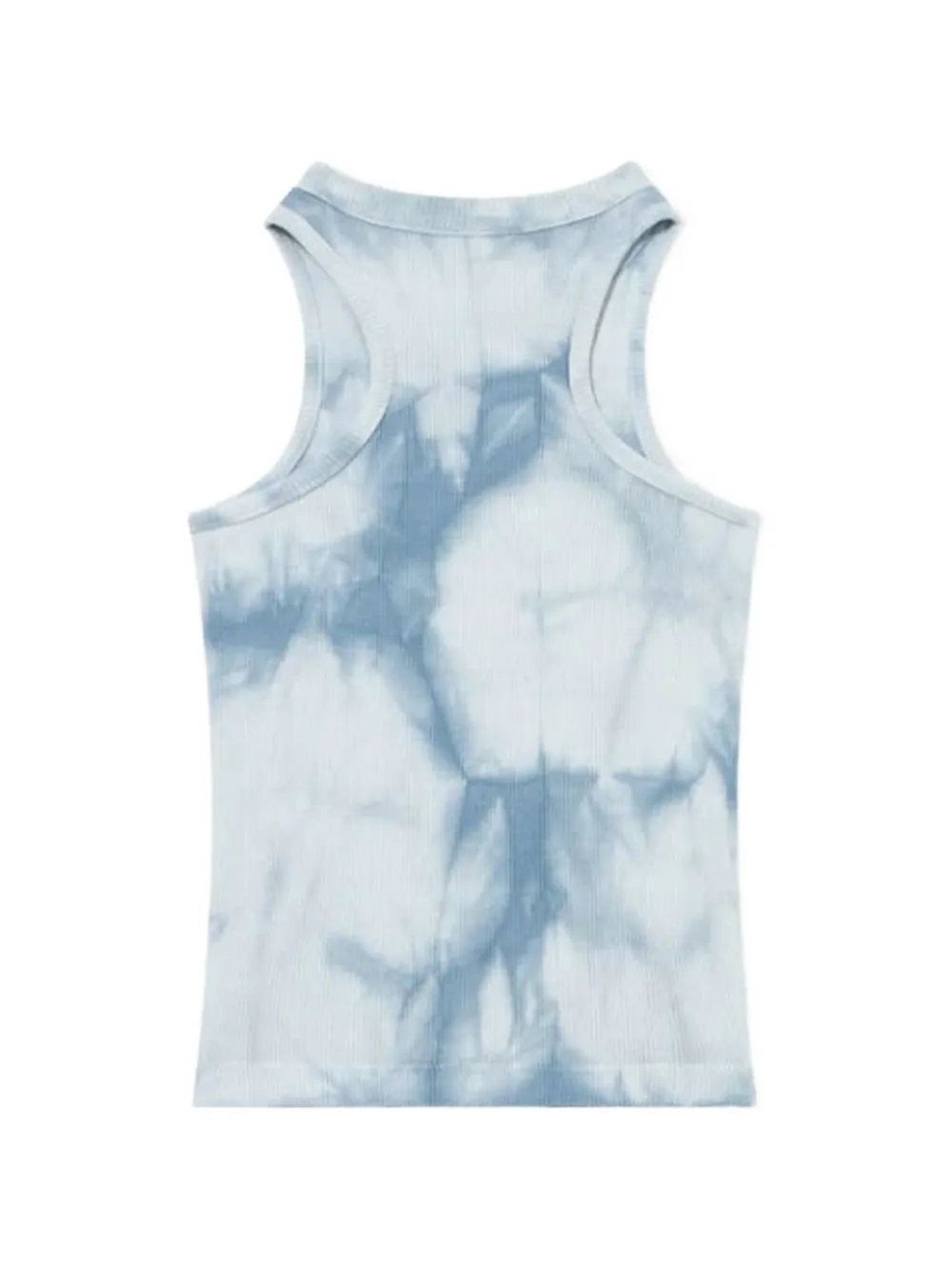 Off-White Kids Geribbelde top met tie-dye print Blauw