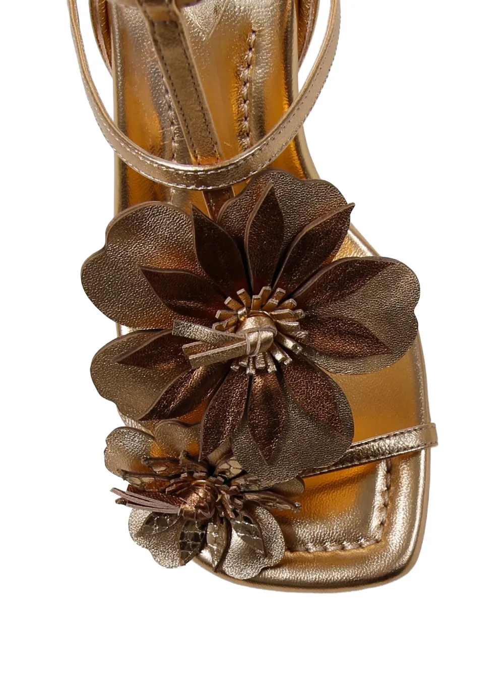 ZIMMERMANN Belara metallic leren sandalen Goud