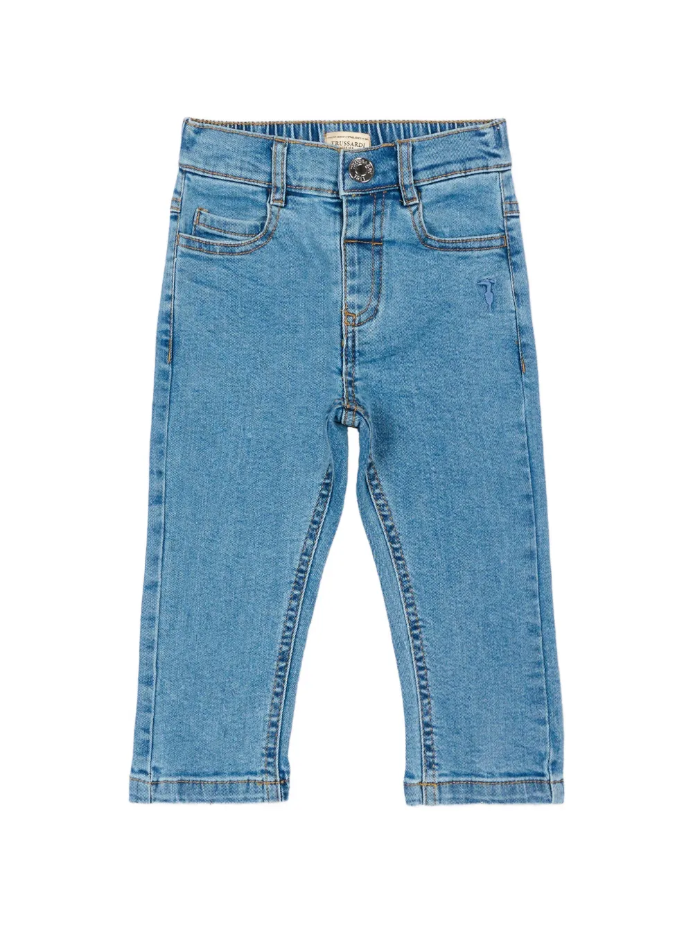 TRUSSARDI JUNIOR logo-embroidered elasticated-waist jeans - Blu