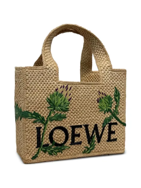 LOEWE Font artichoke-embroidered tote bag