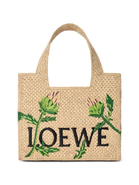 LOEWE small Font tote in raffia