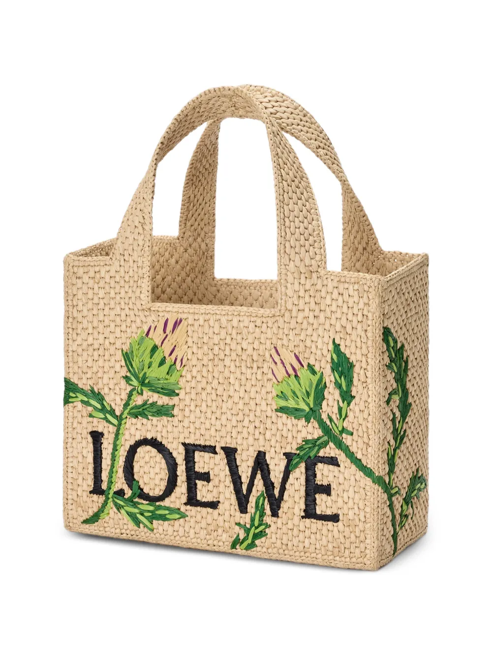LOEWE Font shopper met geborduurde artisjok Beige