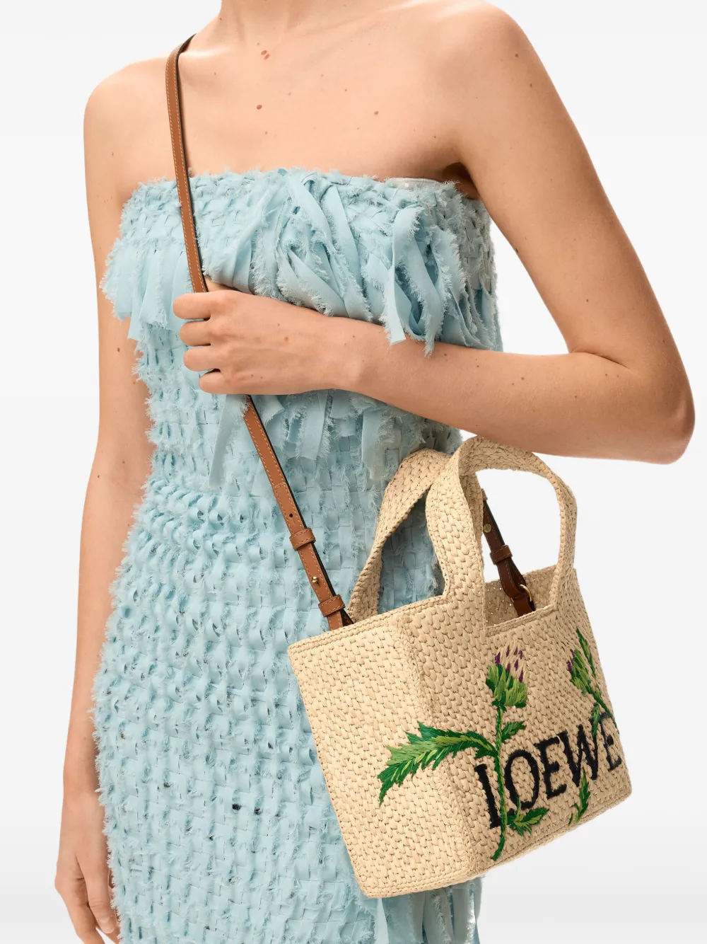 LOEWE Font shopper met geborduurde artisjok Beige